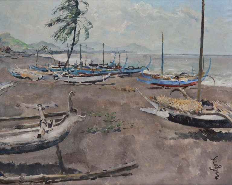 Roland Strasser Balinese Fishing Boats Moored On The Beach