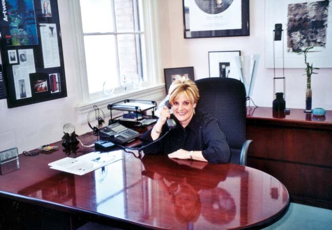 Jill in the studio at Jill Thayer Associates,1996